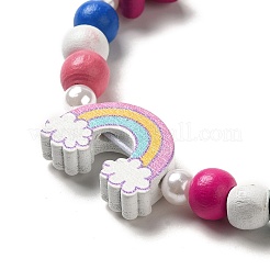 Ensemble de bijoux en bois d'érable et acrylique&nbsp;SJEW-C003-02K