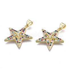 Pendentifs avec zircon cubiques à micro-pavés en laiton&nbsp;ZIRC-N039-158B-NF