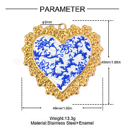 Acciaio inossidabile 304 stampato con pendenti in smalto blu&nbsp;SA-OY002-66G