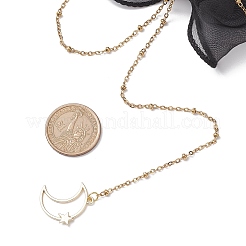 Colliers à pendentif lune en laiton&nbsp;NJEW-JN04810