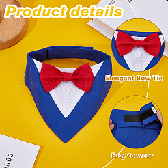 Bandana en coton avec nœud papillon pour chien pour fourniture de costumes pour animaux de compagnie&nbsp;ANIM-WH0001-01B