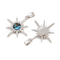 Pendentifs avec zircon cubiques à micro-pavés en laiton&nbsp;KK-C037-05P