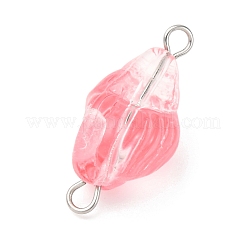 8 pièce 8 styles de breloques de connecteur de liens en verre peint par pulvérisation transparent&nbsp;PALLOY-JF04464