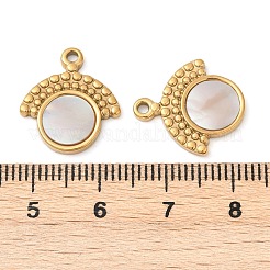Anhänger aus naturweißen Muscheln aus Edelstahl 304&nbsp;STAS-L288-03G-02
