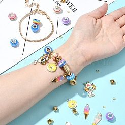 DIY-Armband-Sets aus Emaille-Eiscreme-Legierung und Rondellharz im europäischen Stil&nbsp;DIY-FS0007-25