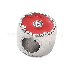 304 Edelstahl Emaille mit Strass europäischen Perlen&nbsp;STAS-Z130-06P