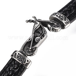 Braccialetti da uomo in cordoncino di cuoio intrecciato&nbsp;BJEW-H559-10G