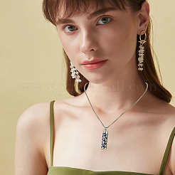 2 ensemble de 2 colliers de bouteilles de parfum en acier inoxydable de style&nbsp;NJEW-FH0001-08