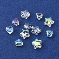 96 pz 6 perle di vetro verniciate a spruzzo trasparenti in stile&nbsp;GLAA-FS0001-20