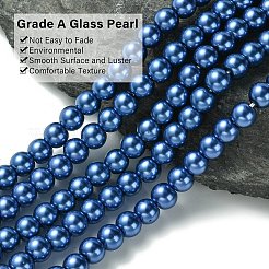 Brins de perles de verre teints écologiques&nbsp;HY-A008-6mm-RB087