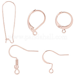 50 pièce de 5 styles de boucles d'oreilles en laiton et acier inoxydable 304&nbsp;FIND-BBC0004-65