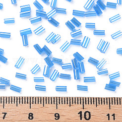 Cuentas de corneta de vidrio de brillo de colores transparentes&nbsp;SEED-N005-001-A04
