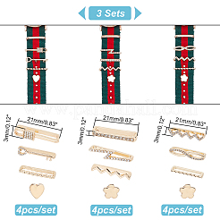 12 stücke 12 stil welle & blume & herz & schloss & schlüssel legierung strass uhr band charms set&nbsp;MOBA-PH0001-15