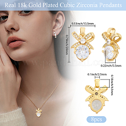 8 Stk. Messing Micro Pave Zirkonia Anhänger&nbsp;FIND-BBC0004-28B-01