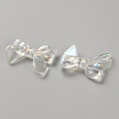 Perline acriliche placcate color ab trasparenti iridescenti con placcatura UV&nbsp;TACR-WH0029-01H