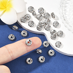Perles d'espacement en laiton Shegrace micro-pavé de zircone cubique transparente&nbsp;XGRQ1U182-363P