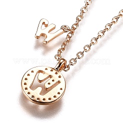 Colliers à pendentif double lettre en laiton micro pavé clair zircone cubique&nbsp;NJEW-Z010-23