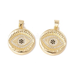 Pendentifs en laiton micro pavé transparent et noir en zircone cubique&nbsp;KK-G415-10G