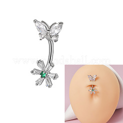 Bauchnabelringe aus Edelstahl 304 mit Kristall-Strass&nbsp;FS-WG2C664-01