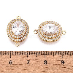Ciondoli connettore in ottone con pavé di zirconi cubici trasparenti&nbsp;KK-N284-18G