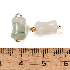Anhänger aus natürlichem Jade-Bambusstab mit Messingösen in Gestellbeschichtung&nbsp;G-G110-03B-G