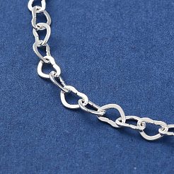925 bracelets chaîne à maillons coeur en argent sterling pour femme&nbsp;BJEW-E101-01S-04