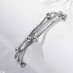 Mehrreihige Kugelarmbänder aus Edelstahl&nbsp;BJEW-L687-01P