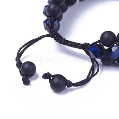 Bracelets de perle tressés réglables en oeil de tigre naturel&nbsp;BJEW-I273-G02