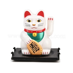 Figurines maneki-neko en plastique ABS alimentées à l'énergie solaire&nbsp;DJEW-B017-01B-01