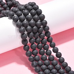 Brins de perles d'agate noire naturelle teintées et chauffées&nbsp;X-G-H1617