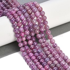 Pierre naturelle perles rondes rubis brins&nbsp;G-O017-6mm-06-01