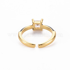 Anillos de brazalete de latón esmaltado&nbsp;RJEW-T016-32B-NF