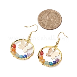 Pendientes colgantes de piedras preciosas naturales de 7 chakra&nbsp;EJEW-TA00512