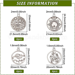 24 pz 4 ciondoli in lega di stile tibetano&nbsp;TIBEP-BC0001-01