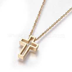 Collane con ciondolo in acciaio inossidabile 304&nbsp;NJEW-F264-05G