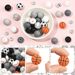 50 pz 19 stili di palline in silicone e ottone con perline distanziatrici di strass kit di risultati&nbsp;DIY-FS0010-48