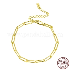 925 Büroklammer-Kettenarmband aus Sterlingsilber&nbsp;BJEW-I314-055G