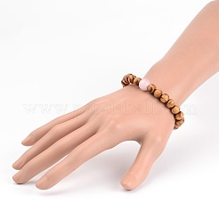 Holz Perlen Stretch-Armbänder&nbsp;BJEW-JB01941