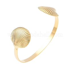 Muschelförmige Manschettenarmreifen aus 304 Edelstahl für Frauen&nbsp;LS-BJEW-S171-01B-G