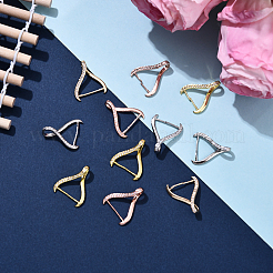 4 Stück 4 Farben Rack-Beschichtung Messing Micro Pave Zirkonia Eispickel Klemmbügel&nbsp;KK-YW0003-43
