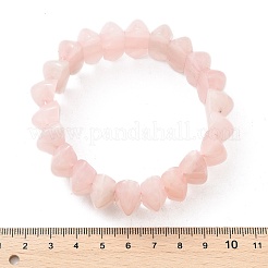 Doppelkegel-Stretcharmbänder aus natürlichen Rosenquarzperlen für Frauen&nbsp;BJEW-C097-05C