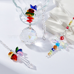 3 Stück hängende Sonnenfänger aus Glas in Form einer Libelle&nbsp;HJEW-FH00221