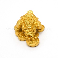 Crapaud en résine et ornements en cuivre&nbsp;LS-DJEW-WH0016-02