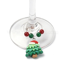 Breloques de verre à vin en résine de Noël&nbsp;AJEW-JO00193