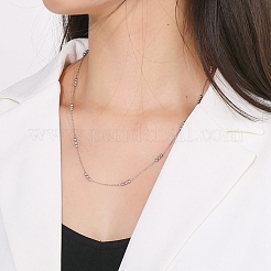 Colliers à maillons ronds en acier inoxydable 304 anti-ternissement pour femmes&nbsp;NJEW-D058-02P
