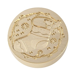 Tête de timbre en laiton de sceau de cire de série de Noël&nbsp;LS-AJEW-M037-01G-11