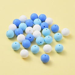 30 Stück 3 Farben Silikonperlen runde Gummiperle 15mm lose Distanzperlen für DIY-Zubehör Schmuck Schlüsselanhänger machen&nbsp;SIL-FS0001-01D