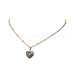 Herzförmiger Anhänger aus natürlicher Abalone-/Paua-Muschel&nbsp;NJEW-JN06368