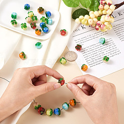 30pcs 6 Farben handgemachte Bunte Malerei-Perlen&nbsp;LAMP-CD0001-12
