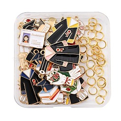 24 pièces 12 styles pendentifs en alliage émail pour la saison de remise des diplômes&nbsp;ENAM-FP0001-79